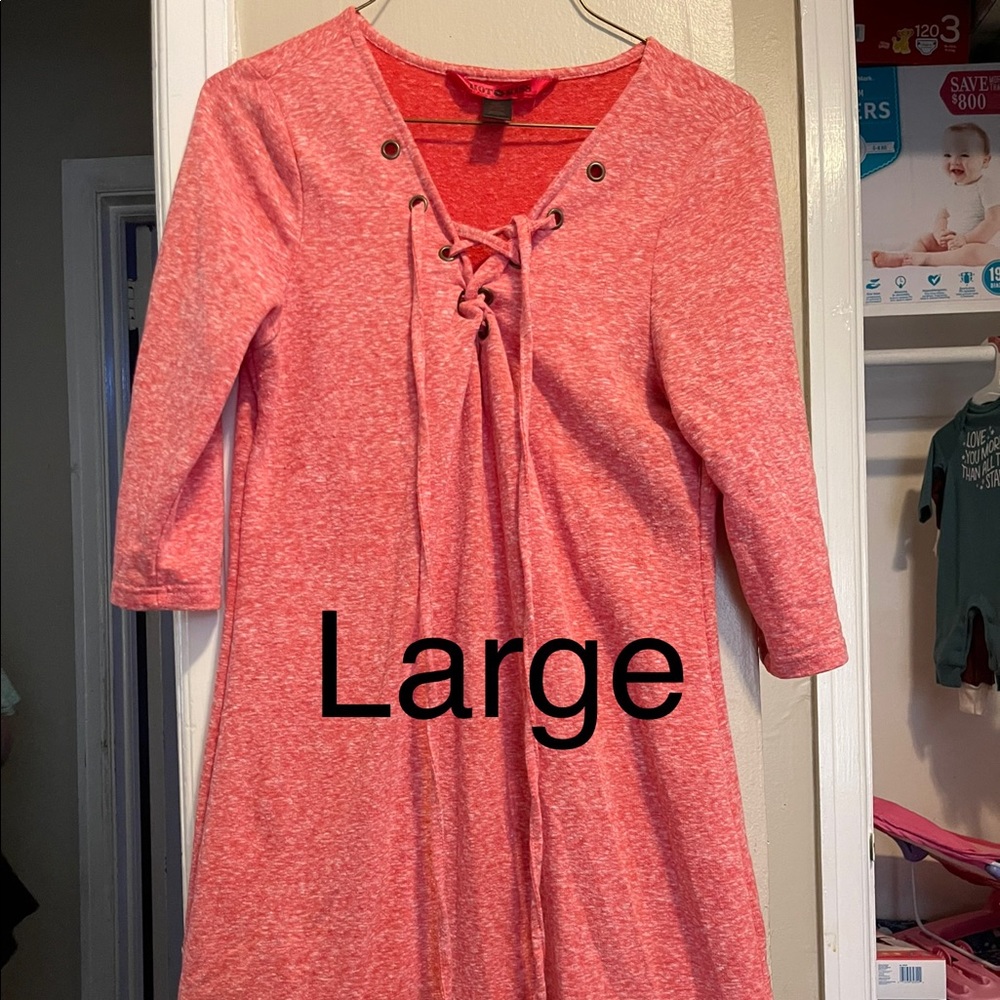 Medium coral midi dress